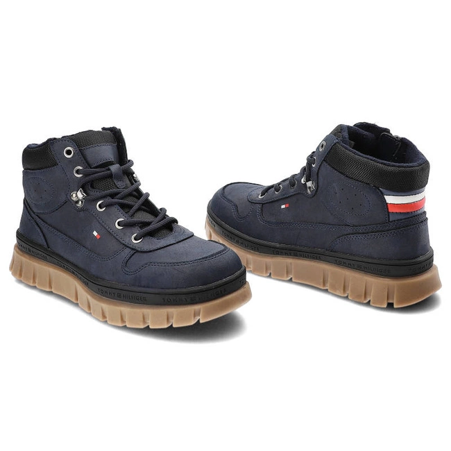 Turistické Topánky Tommy Hilfiger - T3B5-32517-1441800-Lace-Up Bootie Blue 800