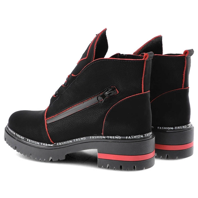 Členkové Topánky Lemar - 60272 Czarny/Floter Czerwony