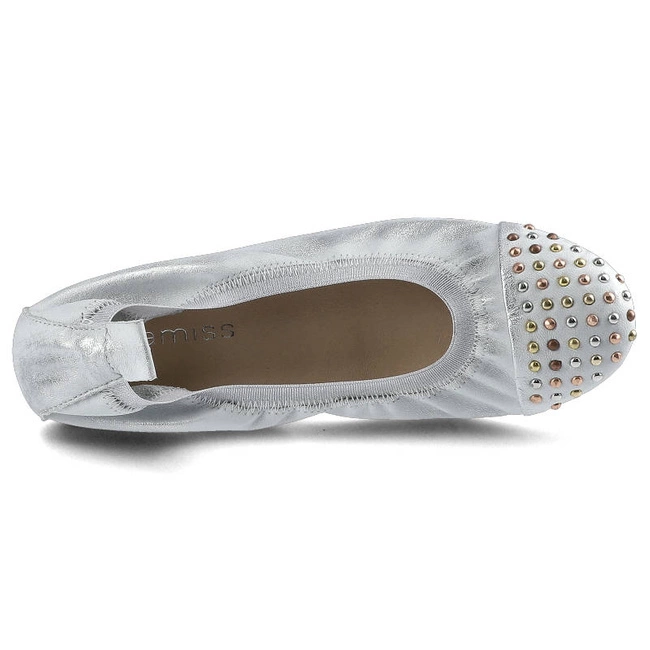 Baleríny Damiss - DS-494 Srebro Przecierane