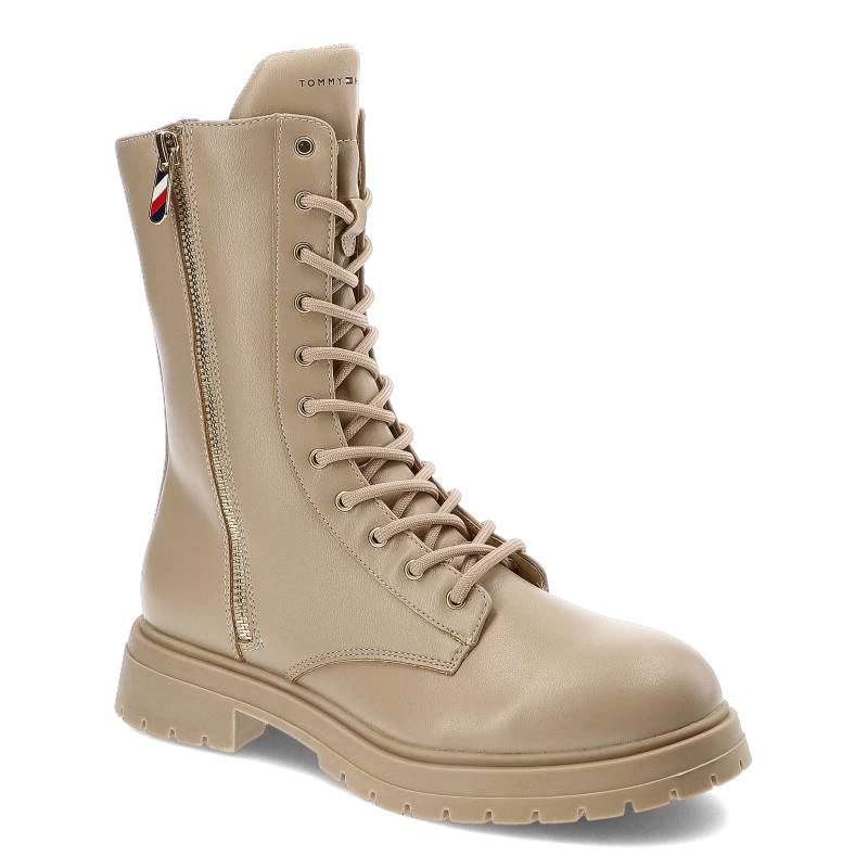 Členkové Topánky Tommy Hilfiger - T3A5-32381-1355359-Lace-Up Bootie Nude 359