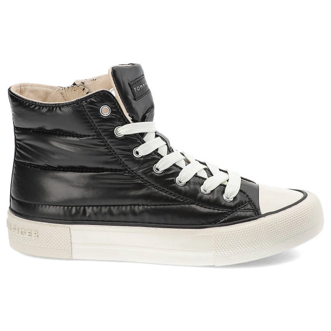 Plátenky Tommy Hilfiger - T3A9-32290-1437999-High Top Lace-Up Sneaker Black 999