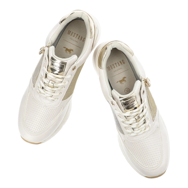 Tenisky Mustang - 1358-313-111 Weiss/Gold