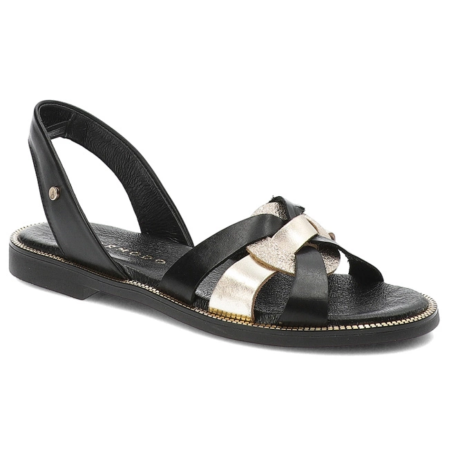 Sandále Armodo - 40382 Bf.Czarny+Polla Zł.+Bf.Złoto