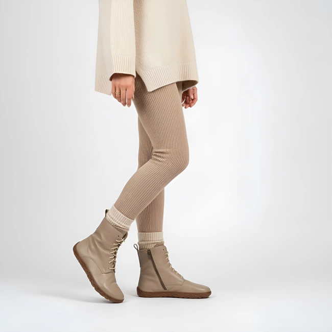 Členkové Topánky Barefoot WASAK - 0778 Latte Groszek