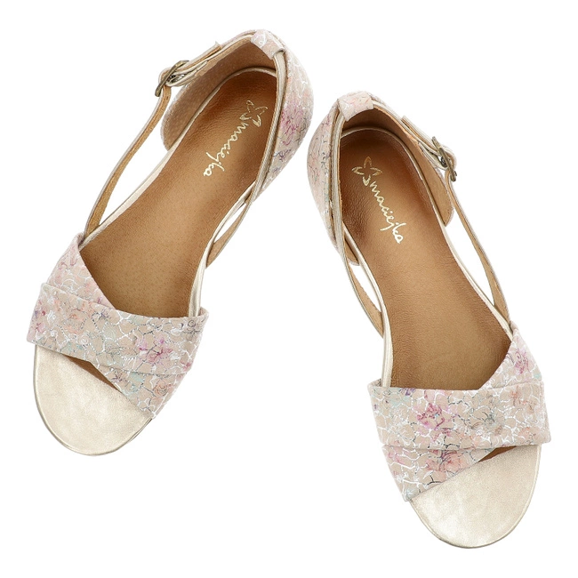 Sandále MACIEJKA - 04614-22/00-5 Beż Kwiatki