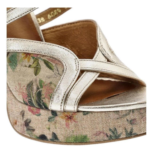 Sandále Maciejka - 06084-25/00-1 Złoty+Kwiaty