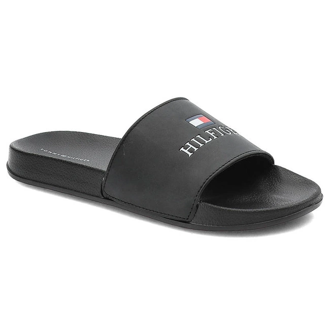 Šľapky Tommy Hilfiger - T3B0-32574-1172999-Logo Print Pool Slide Black 999
