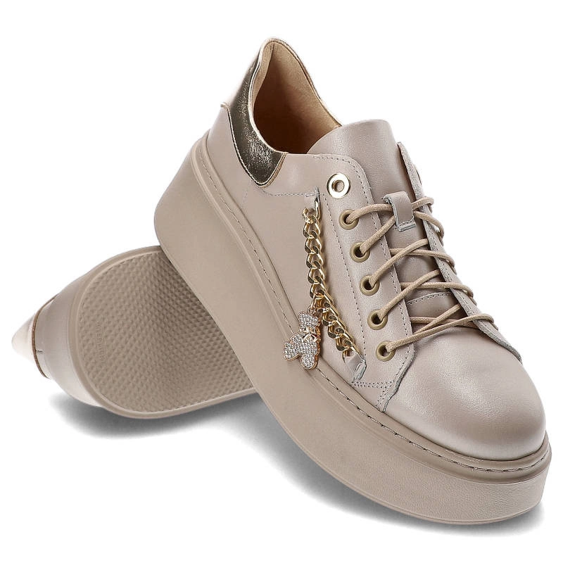 Tenisky Damiss - DS-719 Beż Lico/Złoto