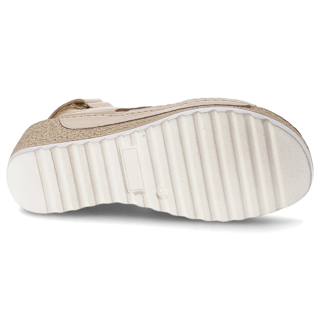 Sandále WASAK - 0493 Beż+Złoto Prada