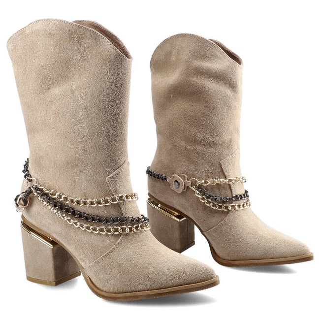 Členkové Topánky Carinii - B7174_-O17-000-000-E03 Beż