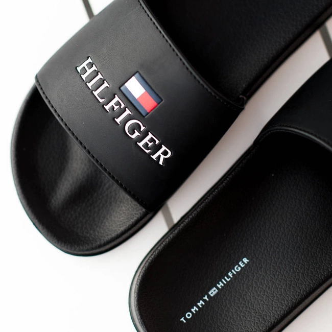 Šľapky Tommy Hilfiger - T3B0-32574-1172999-Logo Print Pool Slide Black 999