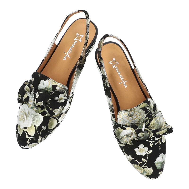 Sandále MACIEJKA - N6539-44/00-1 Czarny/Kwiaty Złoto