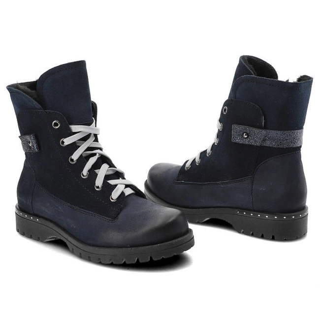 Členkové Topánky Pollonus - 5-0816-002 Granatowy Samuel/Welur