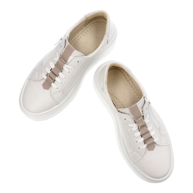 Tenisky Wasak - 0710 Biały Groszek+J.Szary