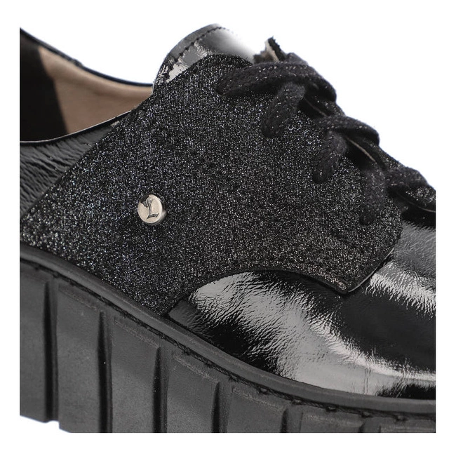 Tenisky Lemar - 10128 Naplak Czarny+Brokat Sr.