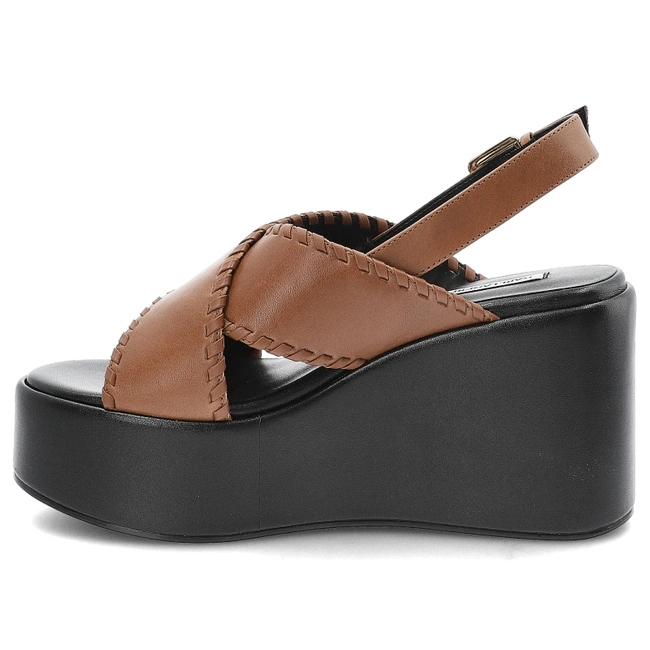 Sandále KARL LAGERFELD - KL33372 020 Tan Lthr W/Black