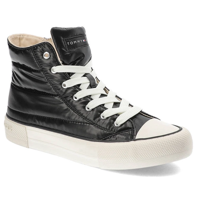 Plátenky Tommy Hilfiger - T3A9-32290-1437999-High Top Lace-Up Sneaker Black 999
