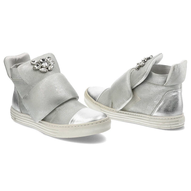 Členkové Topánky Carinii - B3522_G32-F73-000-996 Venus Lustro Srebro/Dave Met.6729/0101