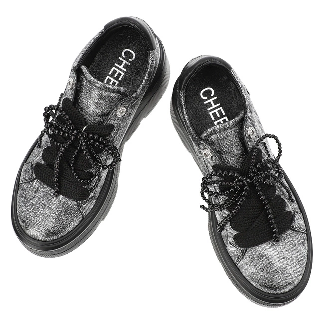 Tenisky CHEBELLO - 4658_-531-000-PSK-S332 Czarno/Srebrny