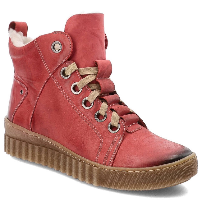 Šnúrovacie Členkové Topánky Armodo - 753 Czerwony K6
