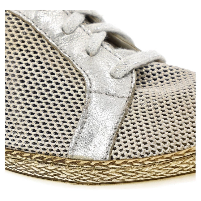 Espadrilky Lemar - 10044 Siatka/przec.Kryształ Srebrny