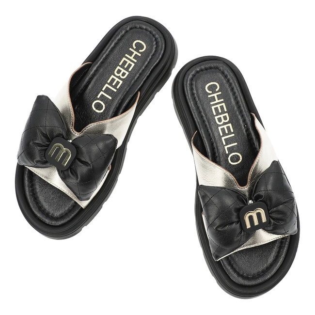 Šľapky CHEBELLO - 4647_-046-000-PSK-S369 Złoty/Czarny
