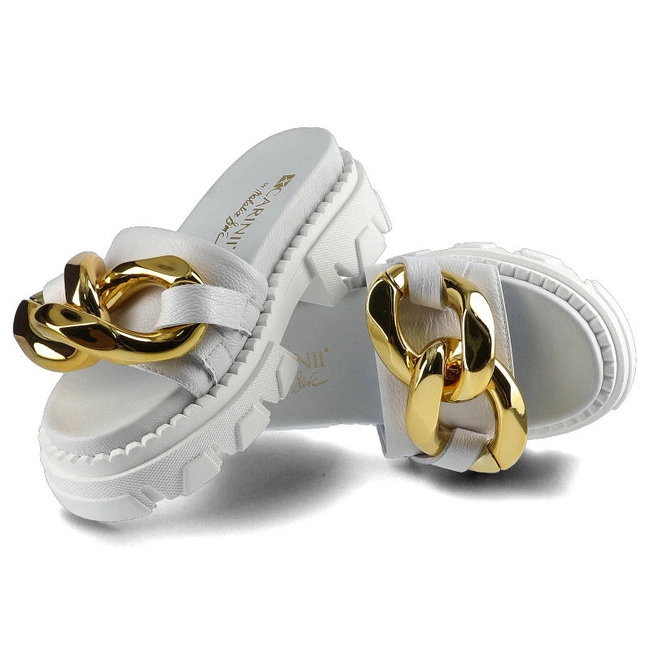 Šľapky Carinii - B7223_-I81-000-000-E49 Biały