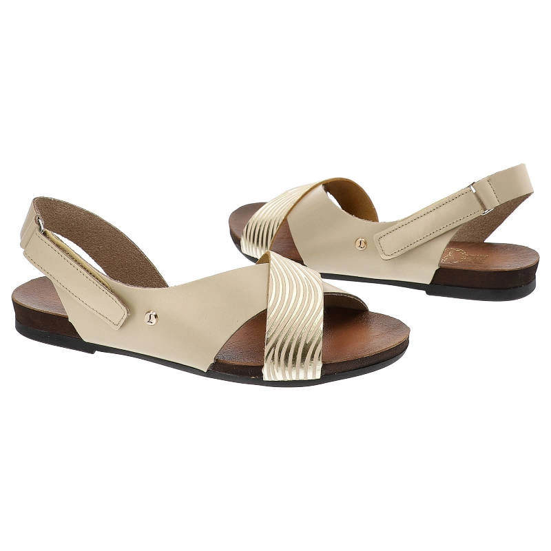 Sandále Lemar - 40141 Bf.Beż+Split Złoto