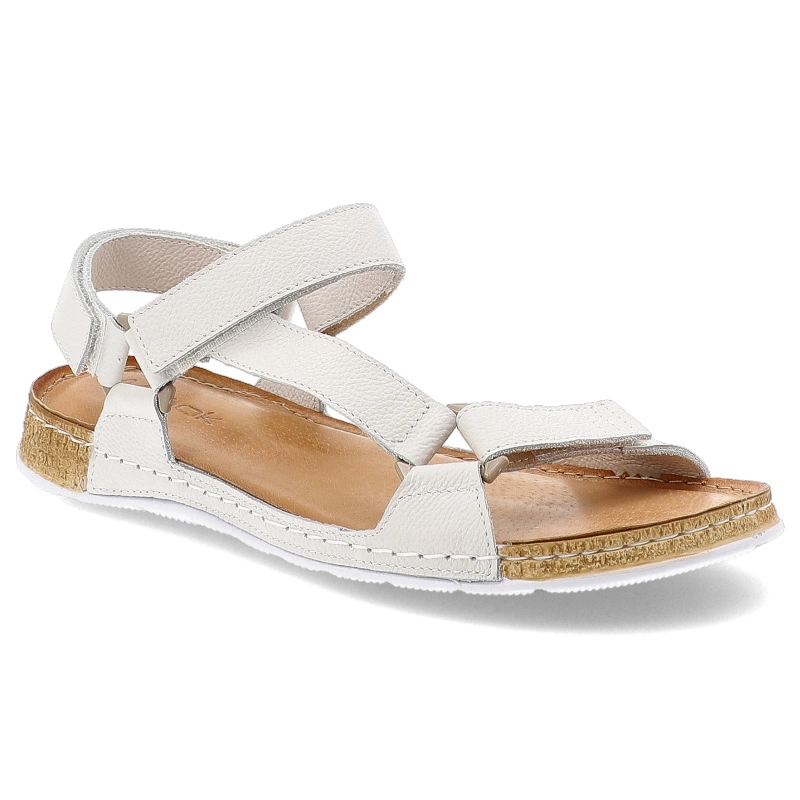 Sandále WASAK - 0782 Biały Groszek