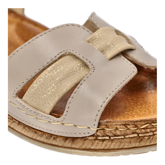 Sandále Wasak - 0719 Beż+Złoty