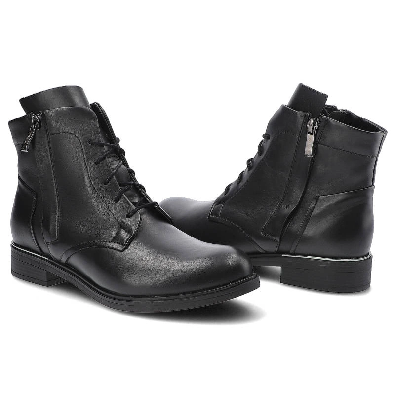 Šnúrovacie Členkové Topánky Pollonus - 5-1005-001 Czarny Lico