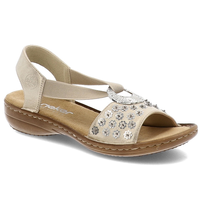 Sandále RIEKER - 608B5-90 Metallic