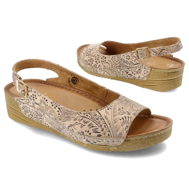 Sandále Maciejka - 01974-46/00-5 Beż+Złoto