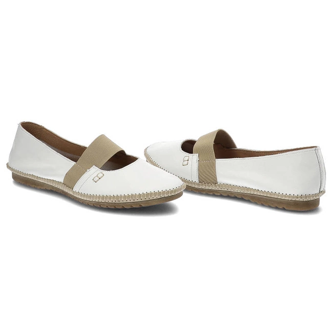 Baleríny Simen - 6932 Biały/W.Beż