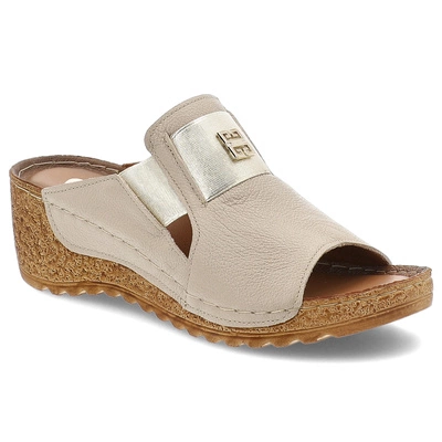 Šľapky ARMODO - 50109 V.Taupe+Złoty