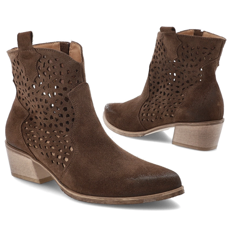 Členkové Topánky ARMODO - 1616 Ciemny Brąz Welur