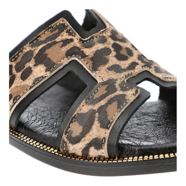 Šľapky ARMODO - 40383 Bf. Czarny+Lampart Beż