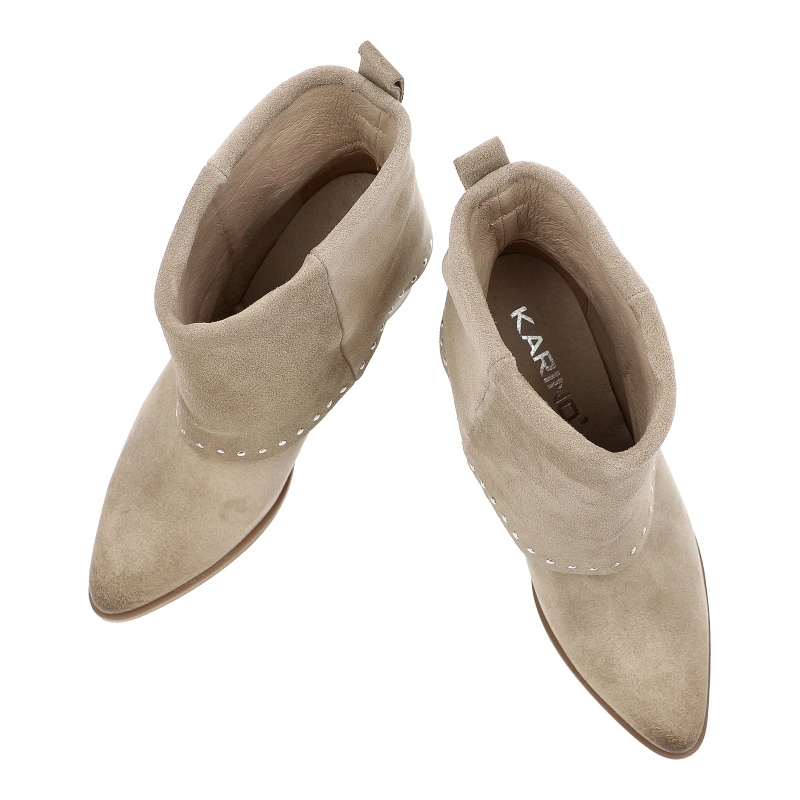 Členkové Topánky KARINO - 5560/001-P Beż/Welur