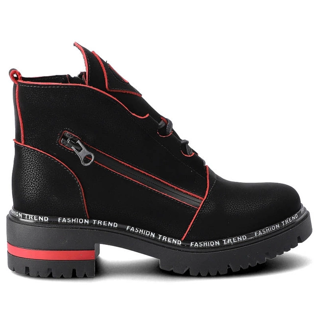 Členkové Topánky Lemar - 60272 Czarny/Floter Czerwony