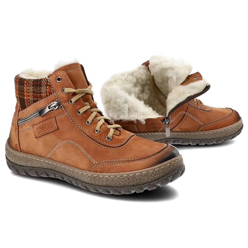 Šnúrovacie Členkové Topánky Armodo - 641 Brąz Nubuk K2BN-B98