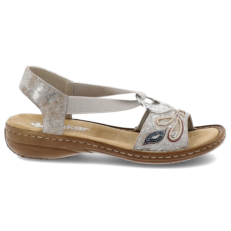 Sandále RIEKER - 608B4-90 Metallic