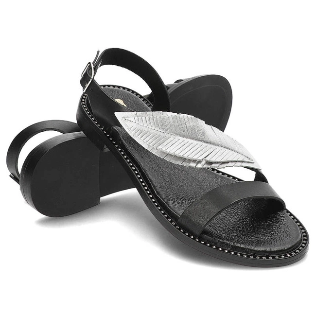 Sandále Armodo - 900C Czarny+Srebrny