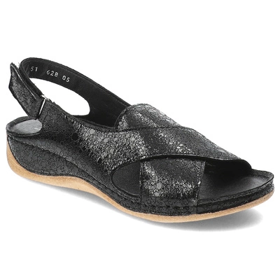 Sandále Pollonus - 5-1628-005 Czarne Oczka