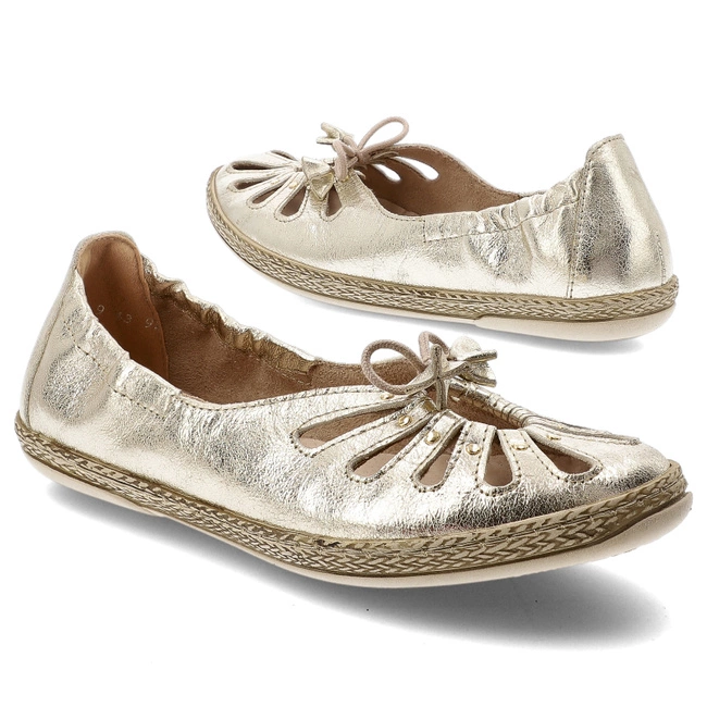 Baleríny ARMODO - 10179 Kryształ Złoto