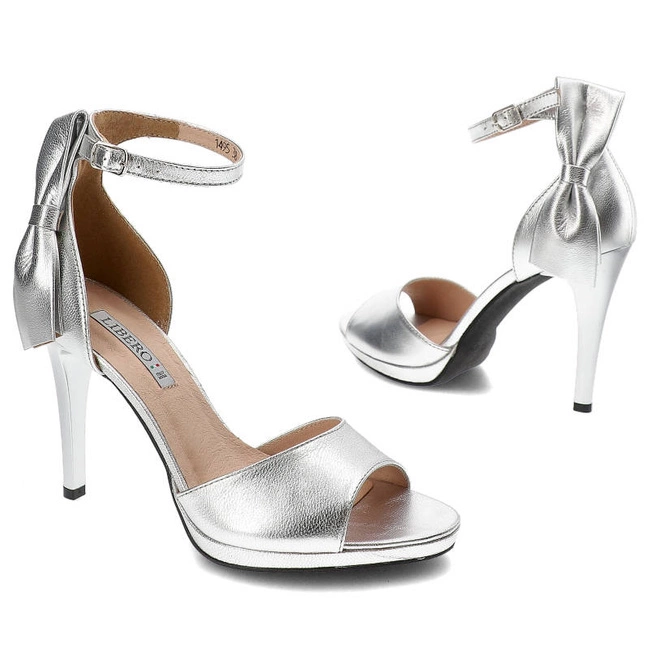 Sandále Libero - 1495 Srebrny 112