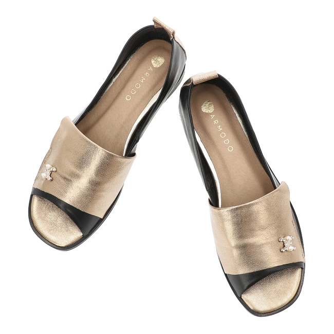 Sandále ARMODO - 1865 Czarny+Złoto