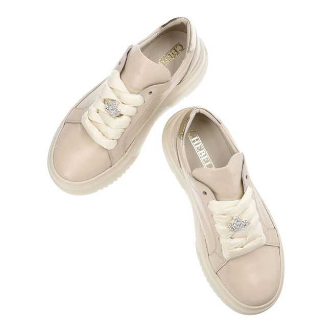 Tenisky Chebello - 4410_-157-064-PSK-S331 Beż/Złoto