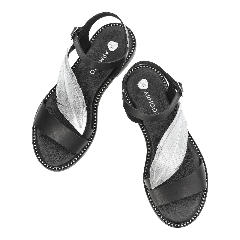 Sandále Armodo - 933C Czarny+Srebro