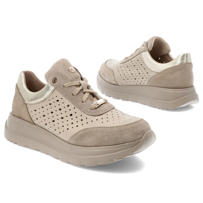 Tenisky ARMODO - 5-1732-006 Vanilia Verona/Złoto