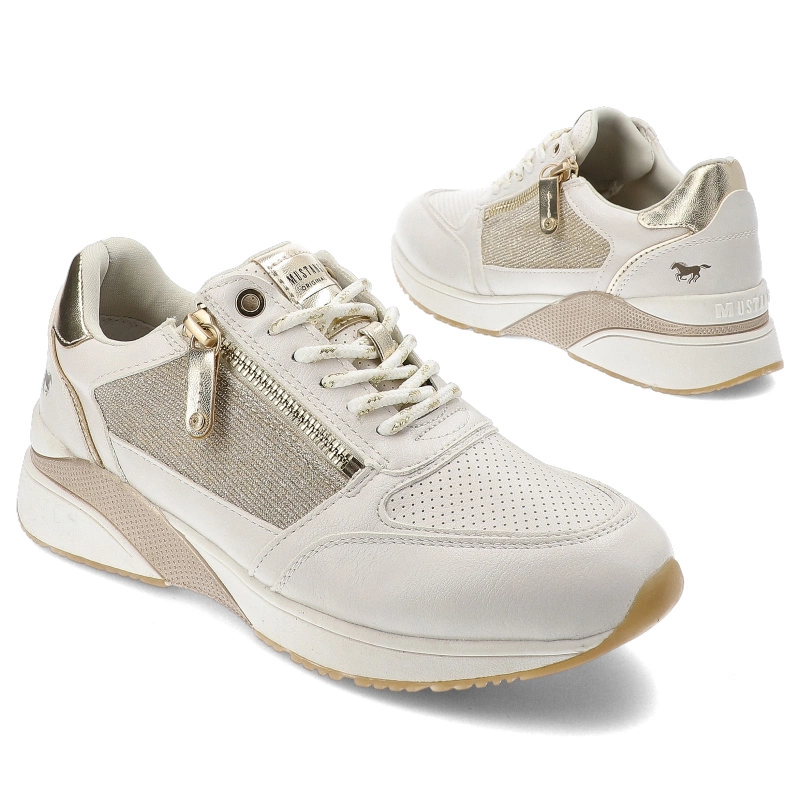 Tenisky Mustang - 1358-313-111 Weiss/Gold